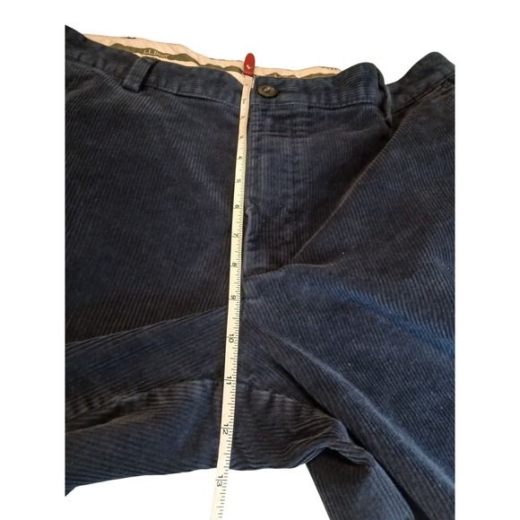 LL Bean Men Corduroy Pants Classic Fit Dark Blue Size 36x32 - Picture 11 of 12